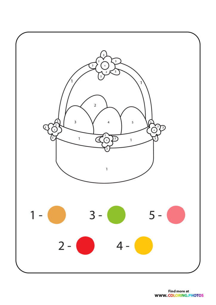 Easter basket color by numbers