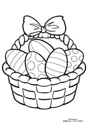 Easter Basket with Decorated Eggs
