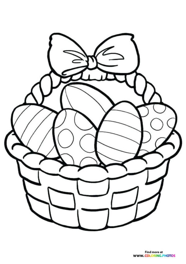 Easter basket coloring page