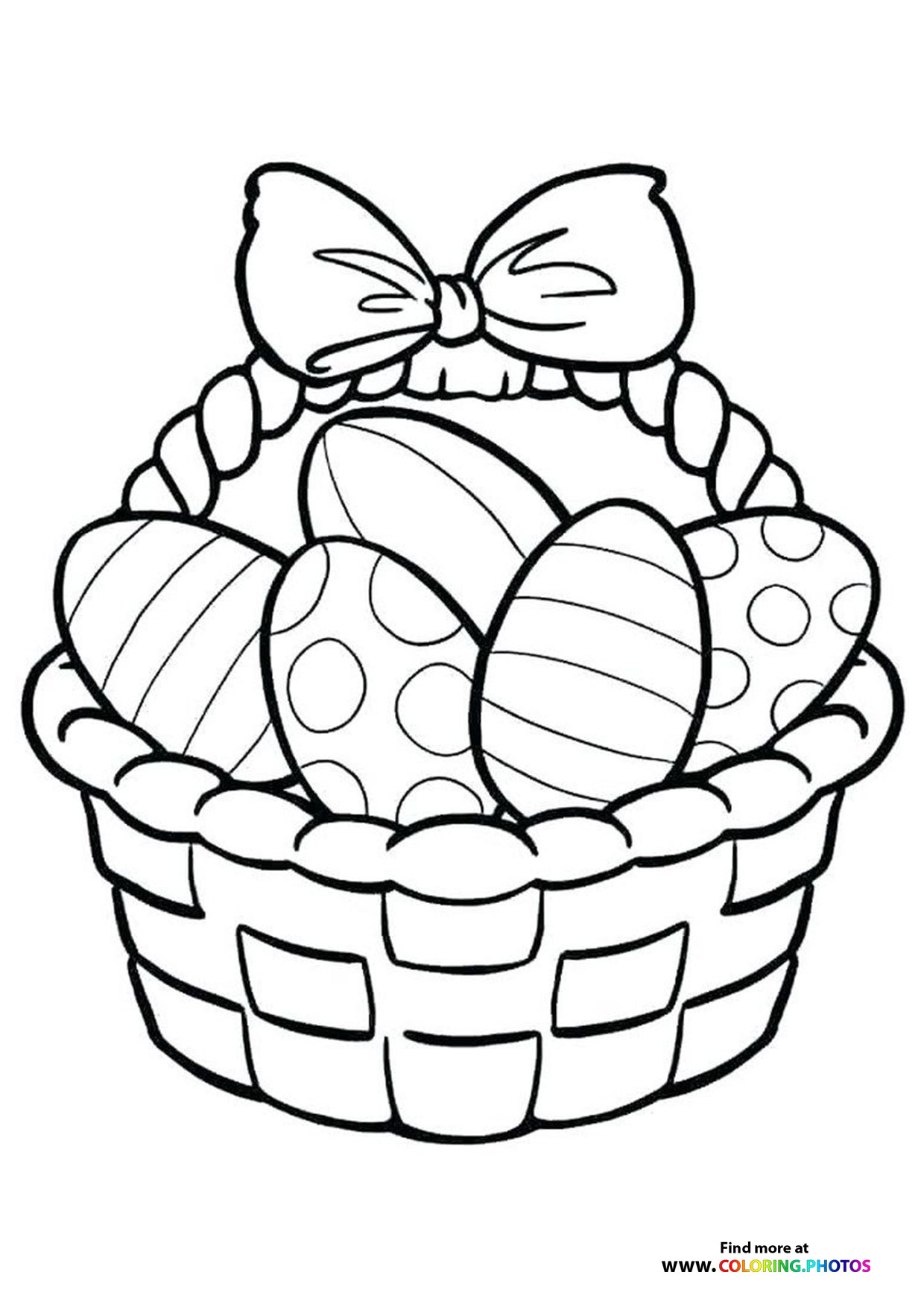 Easter basket coloring page