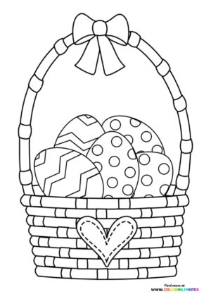 Easter Basket with Decorated Eggs