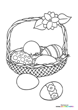 Easter Basket with Eggs and Flower