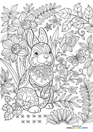 Easter Bunny in the Spring Garden