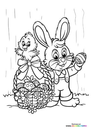 Easter bunny and a chick