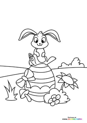 Easter Bunny with Striped Egg