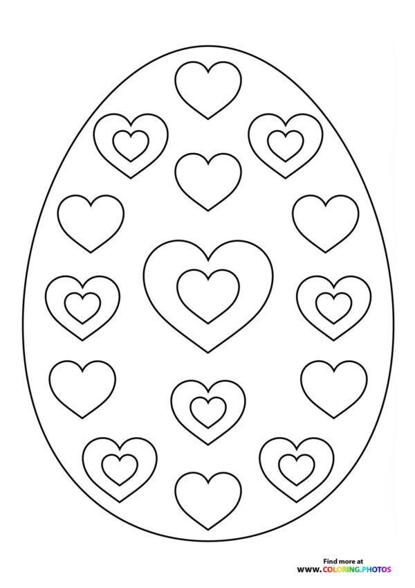 Easter Egg with Heart Pattern