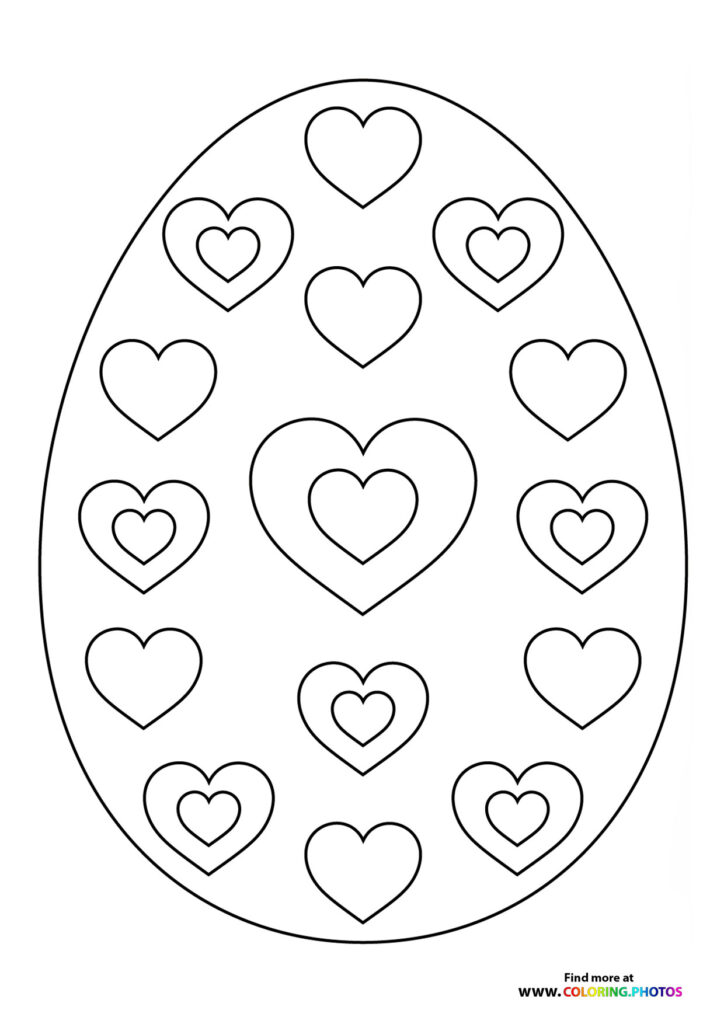 Easter Egg with Heart Pattern