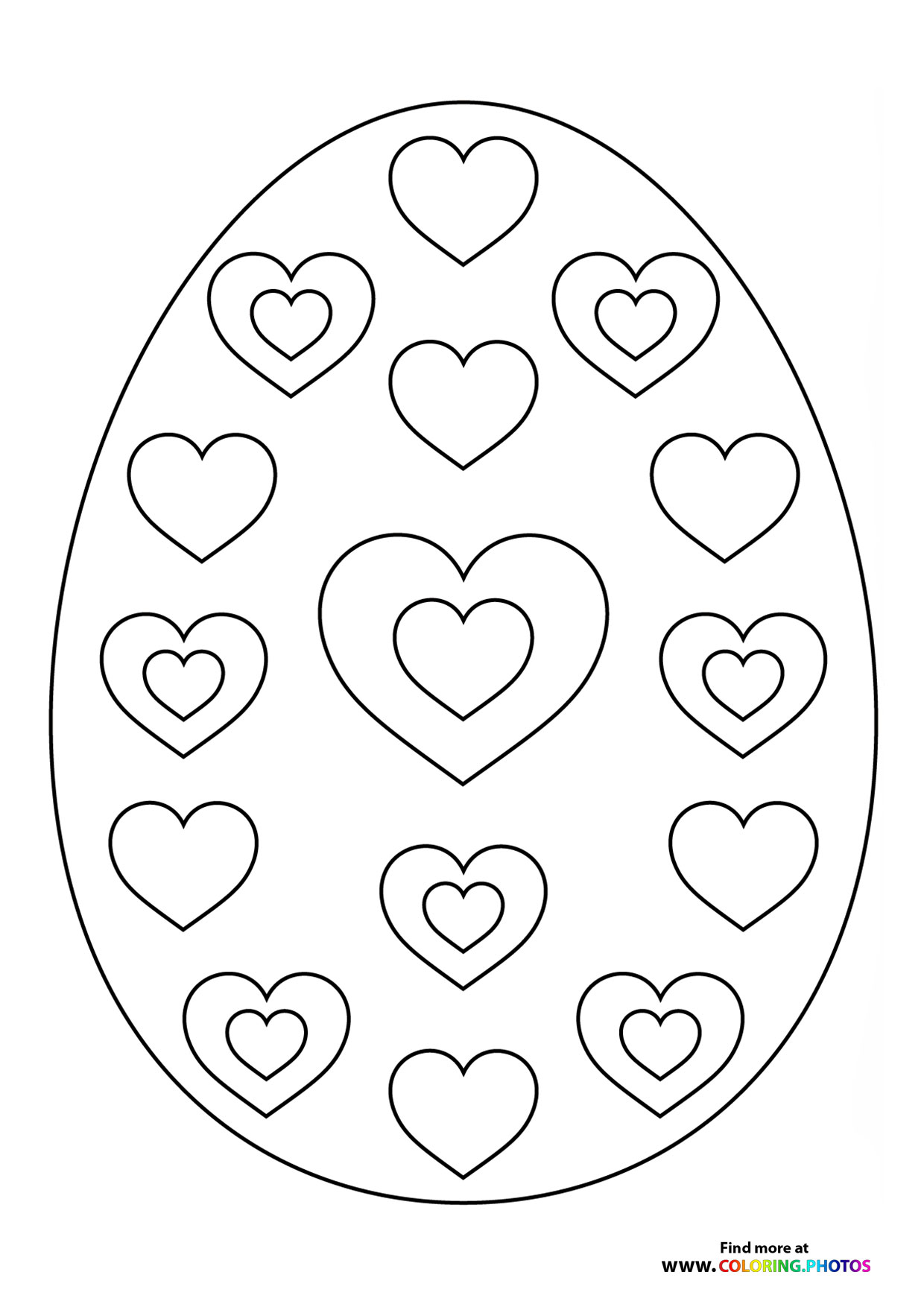 Easter Egg with Heart Pattern