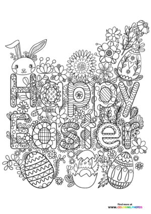 Happy Easter Bunny & Egg Composition