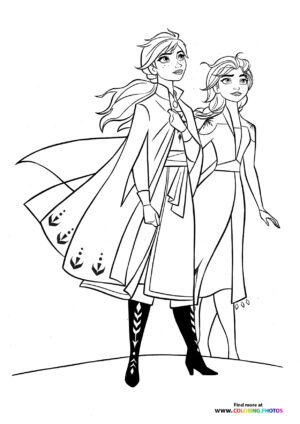 Elsa and Anna in Winter Outfits