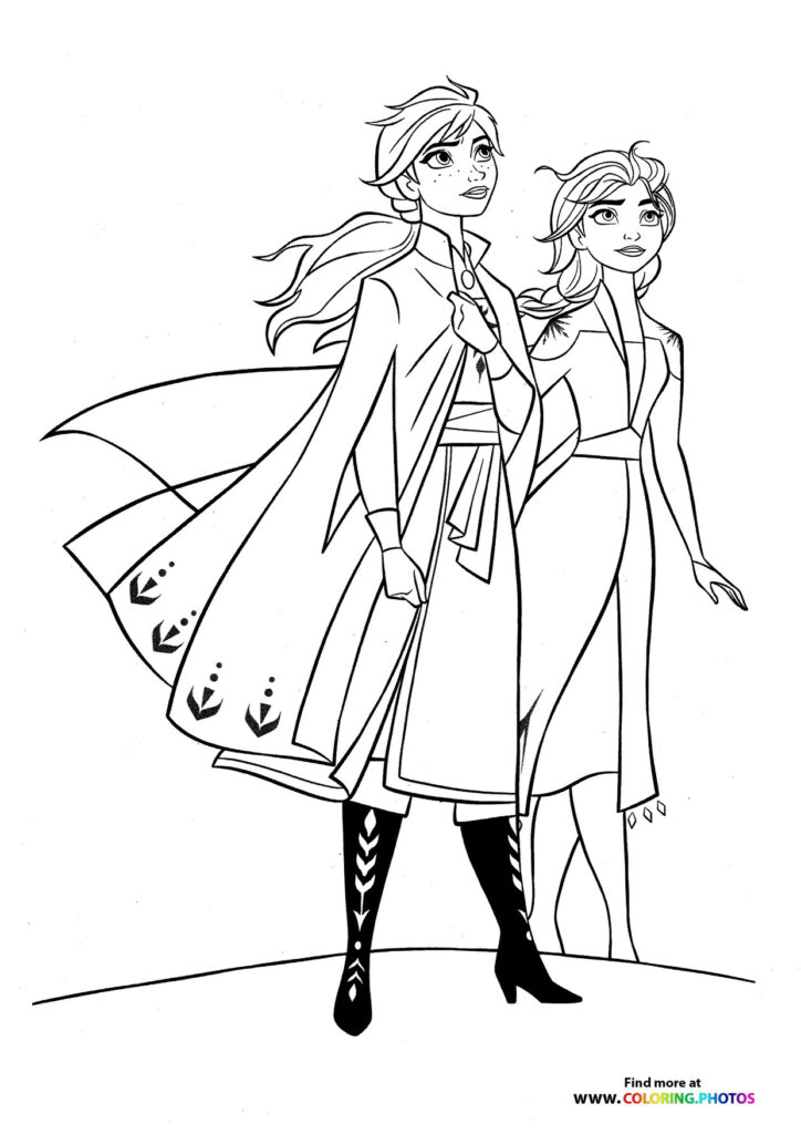 Elsa and Anna in Winter Outfits
