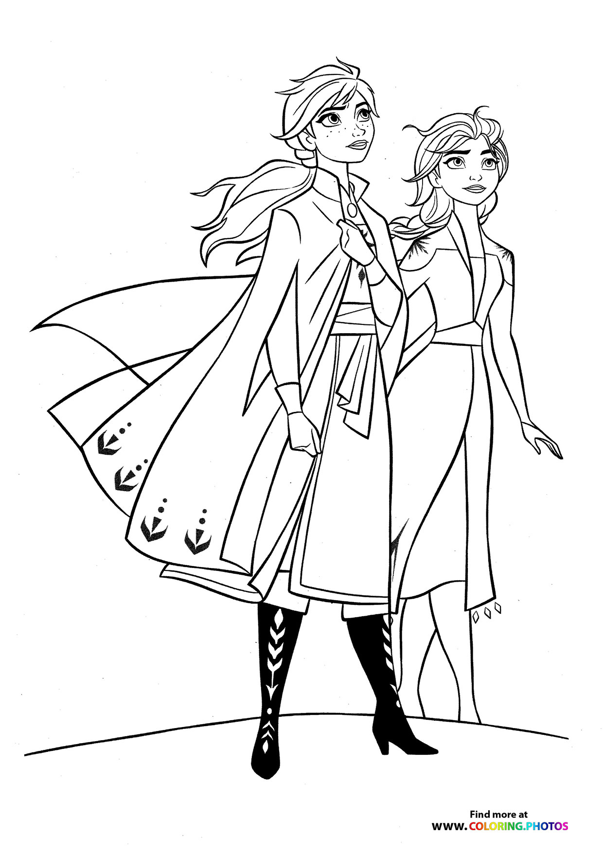 Elsa and Anna in Winter Outfits