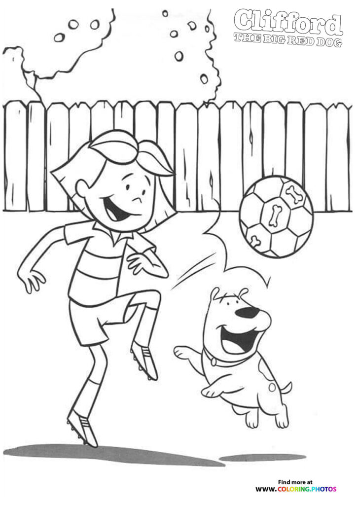 Emily playing with a ball coloring page