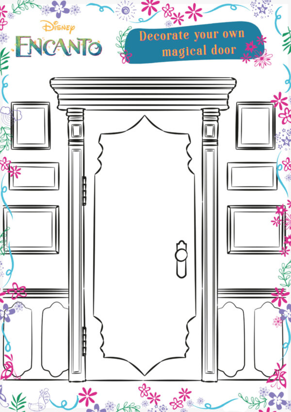 Encanto magical doors to decorate coloring page