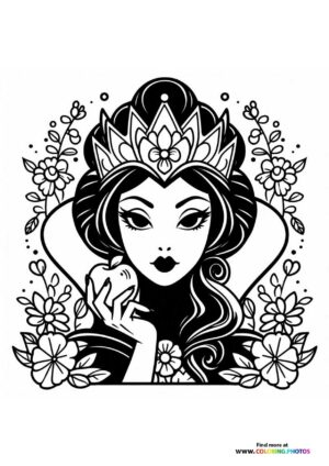 Snow White with Crown and Flowers