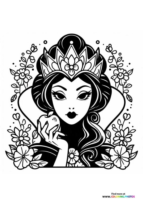 Snow White with Crown and Flowers