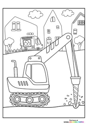 Excavator drilling