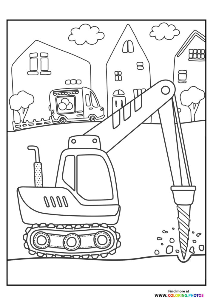 Excavator drilling