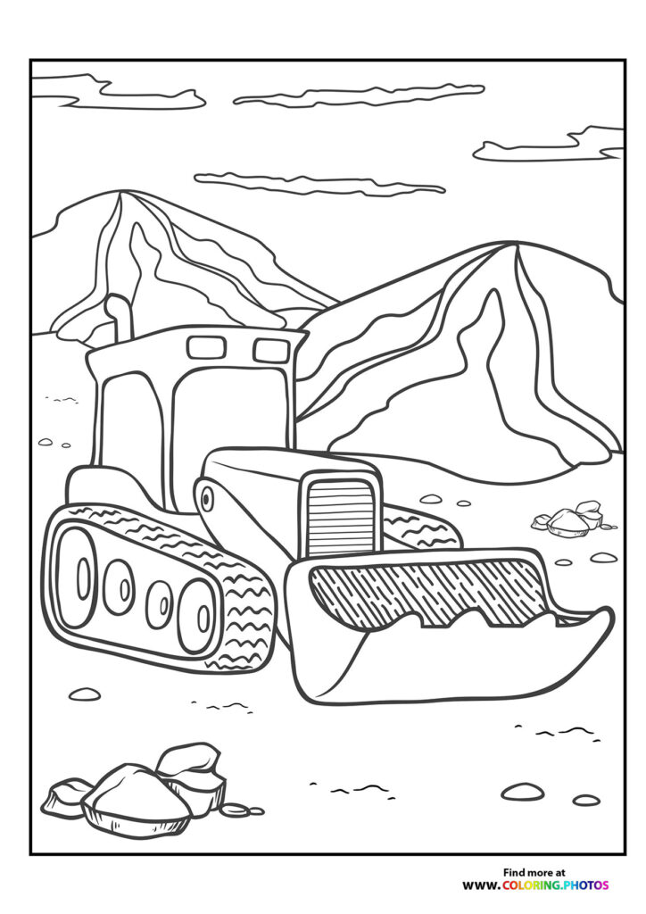 Excavator in ruins