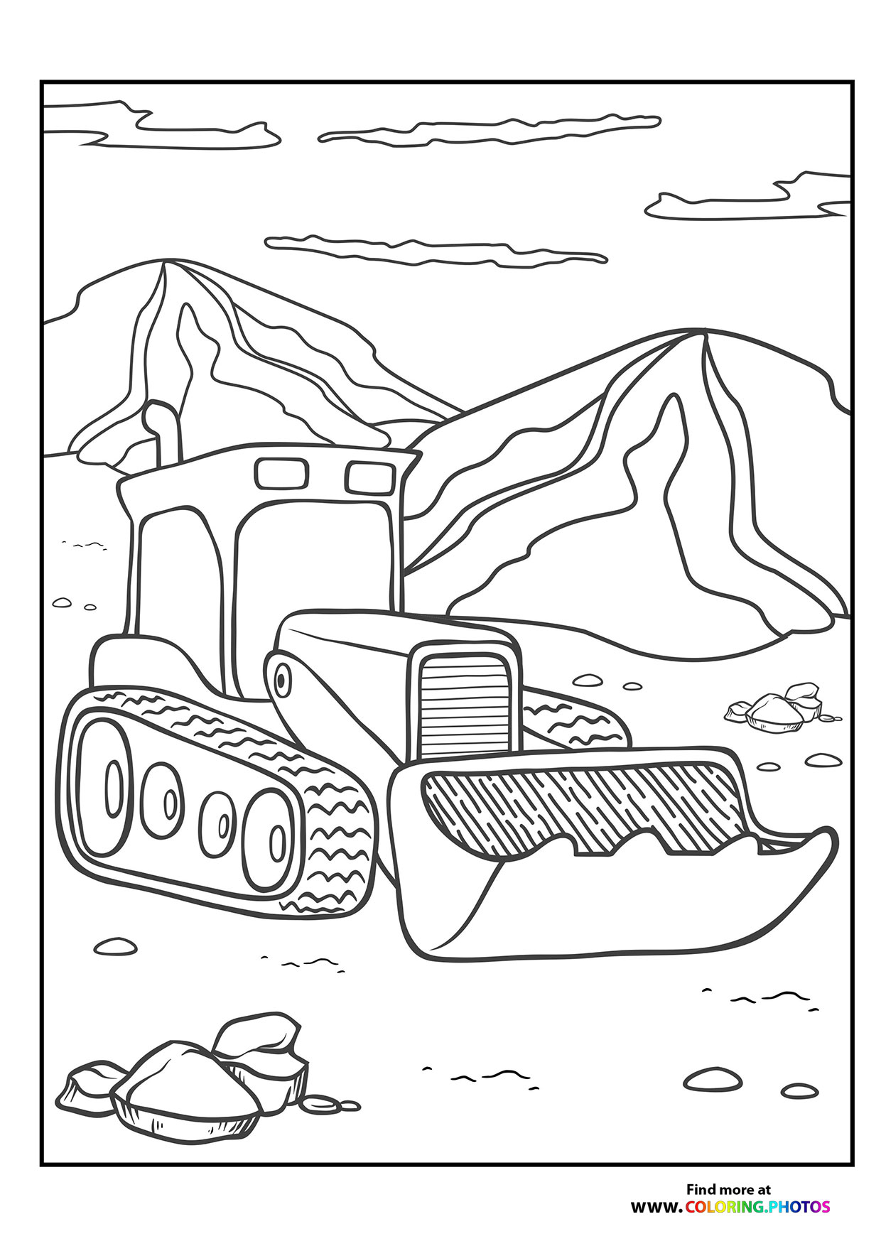 Excavator in ruins