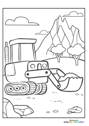 Excavator moving dirt