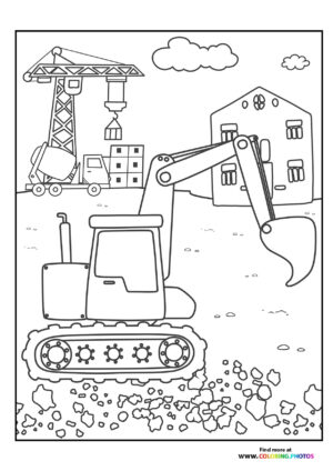 Excavator on construction site