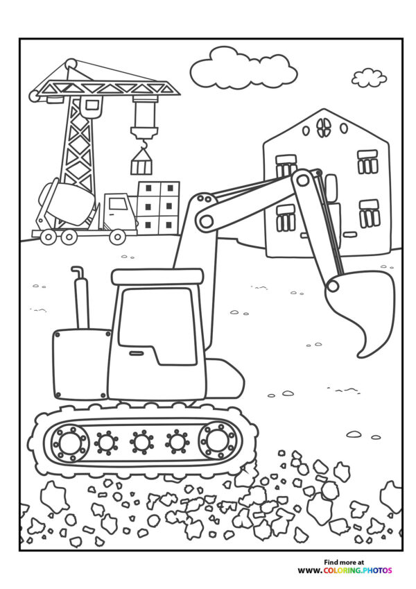 Excavator on construction site
