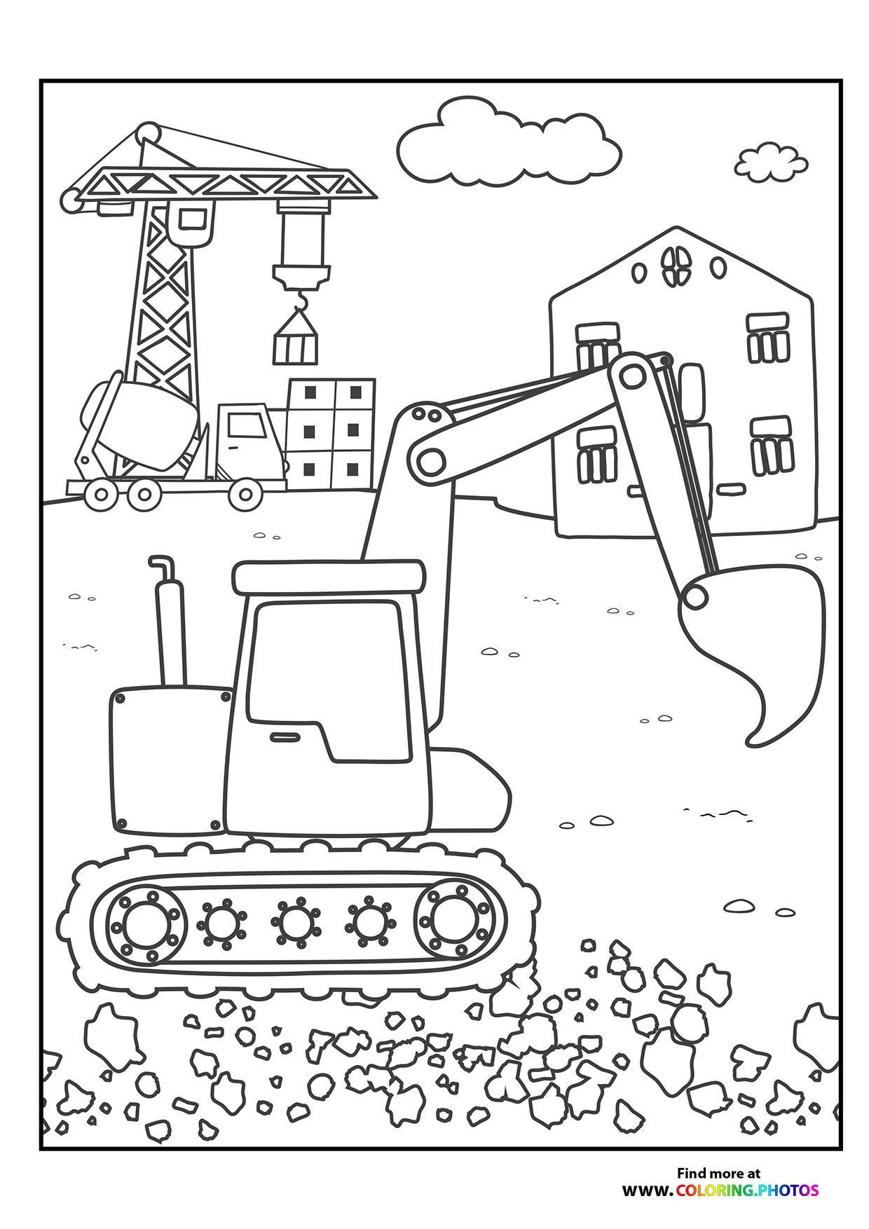 Excavator on construction site