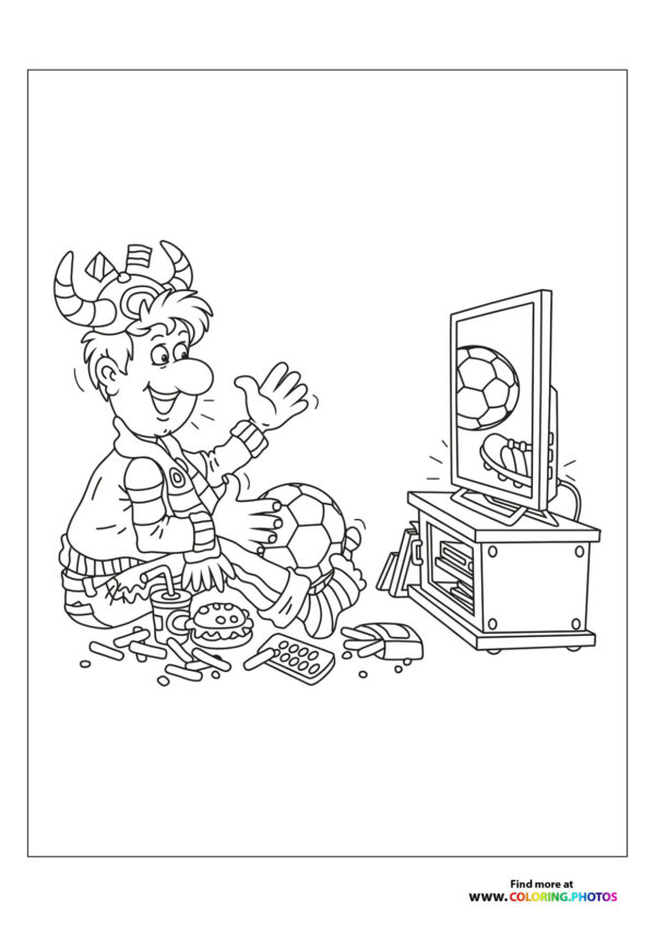 Fan watching football