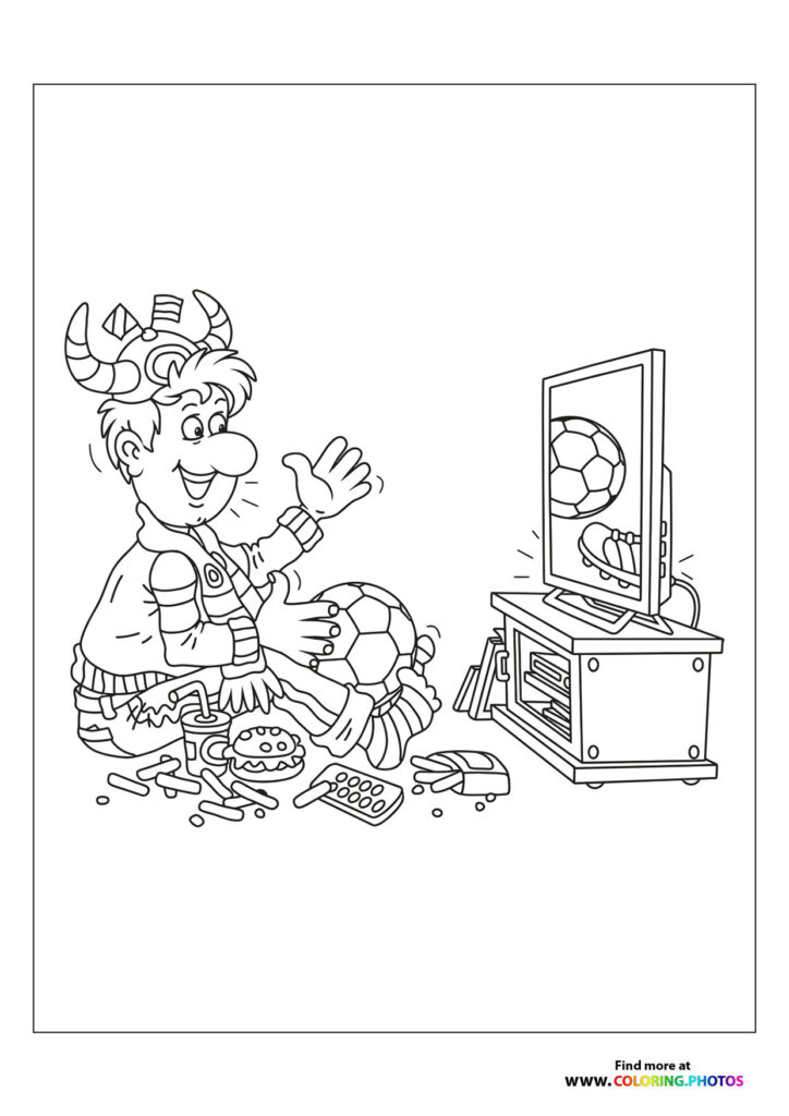 Fan watching football