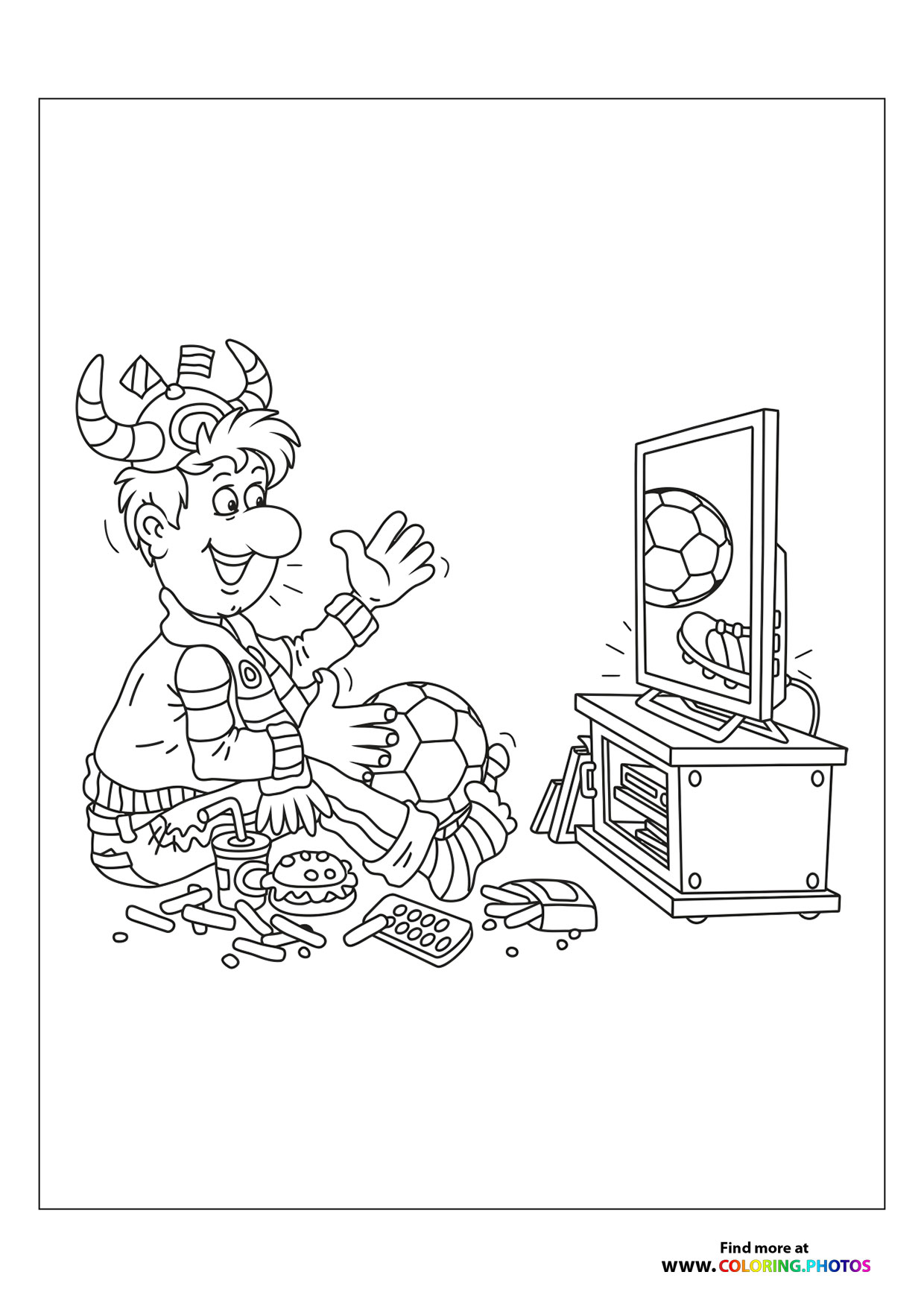 Fan watching football