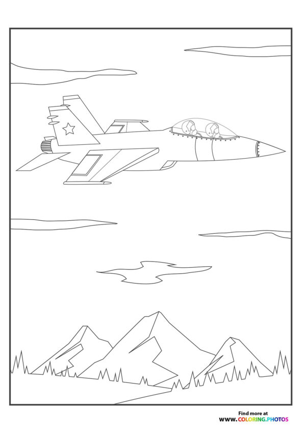 Fighter jet flying