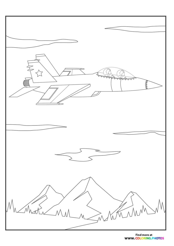 Fighter jet flying