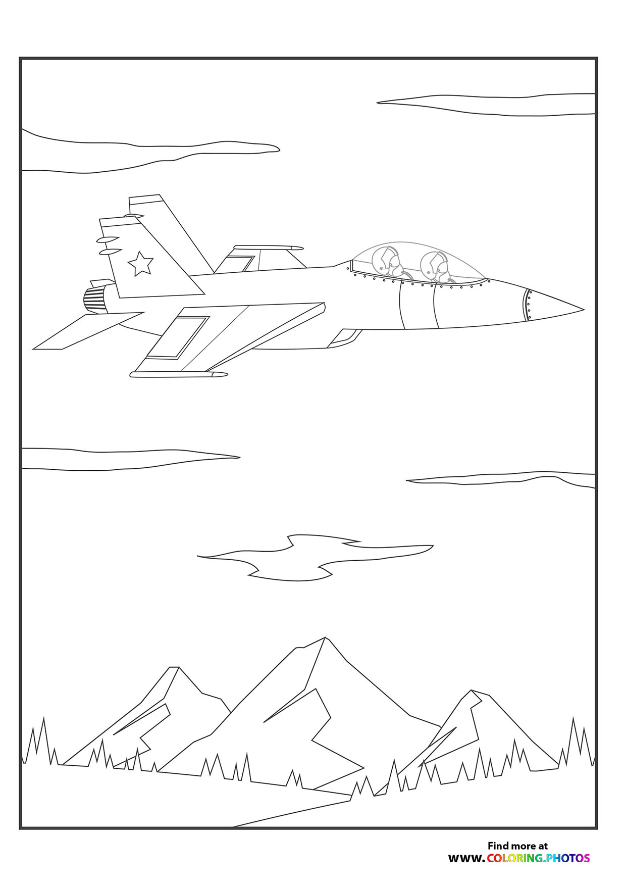Fighter jet flying