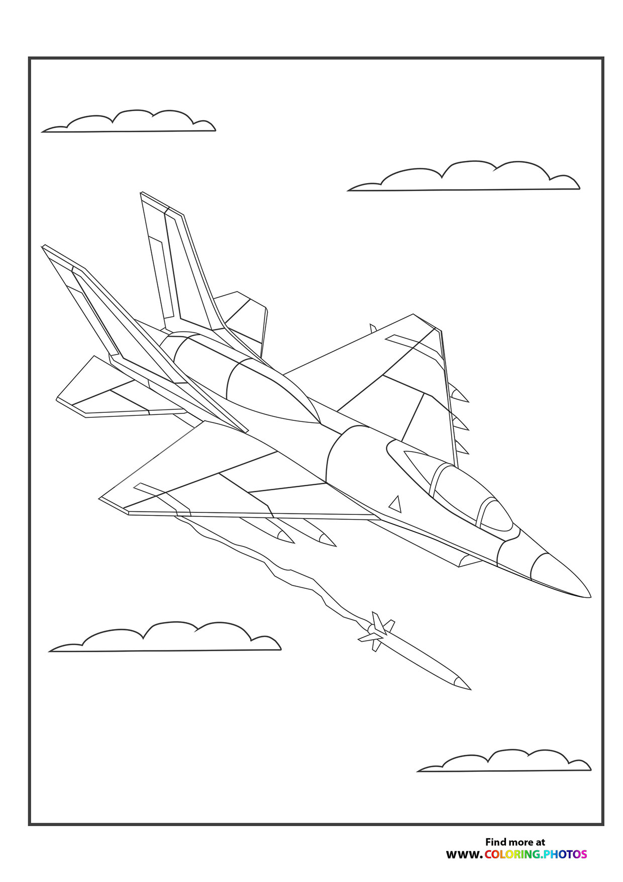 Fighter jet with rockets