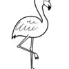 Cute flamingo standing on one leg coloring page