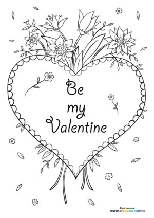 Be My Valentine Heart with Flowers