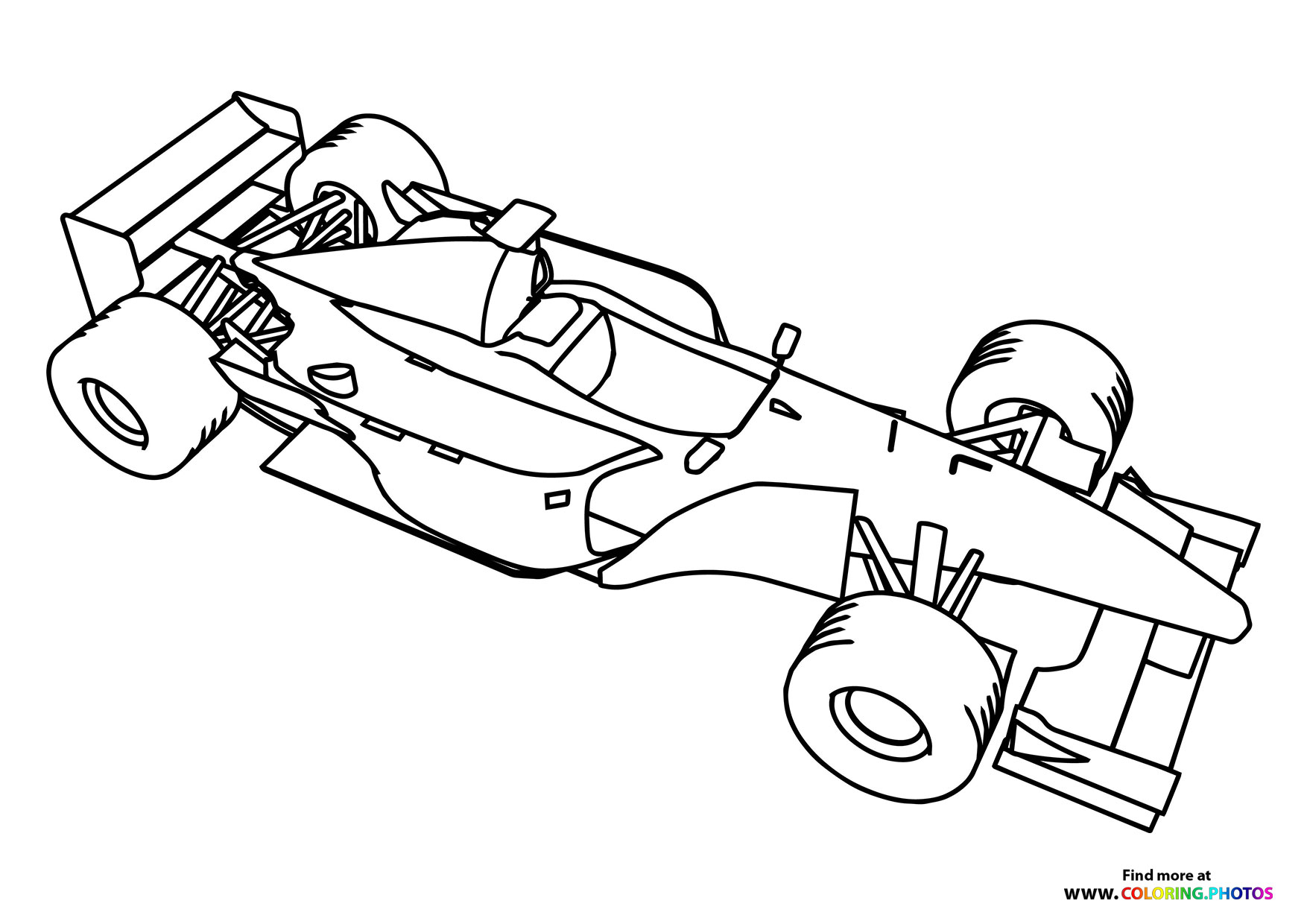 Formula 1 race car coloring page