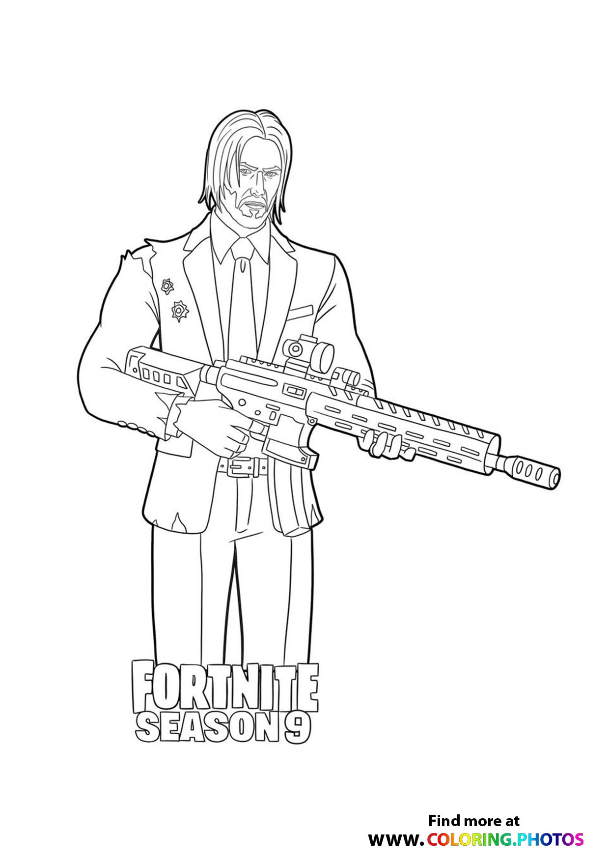 Fortnite John Wick coloring page