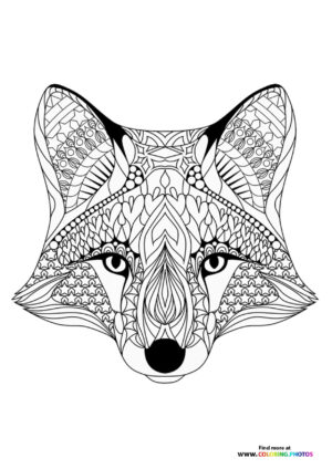 Fox coloring page for adults