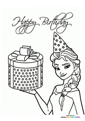 Birthday Girl with Present