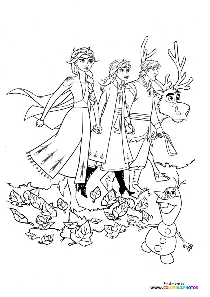 Elsa, Anna, Kristoff, Sven and Olaf