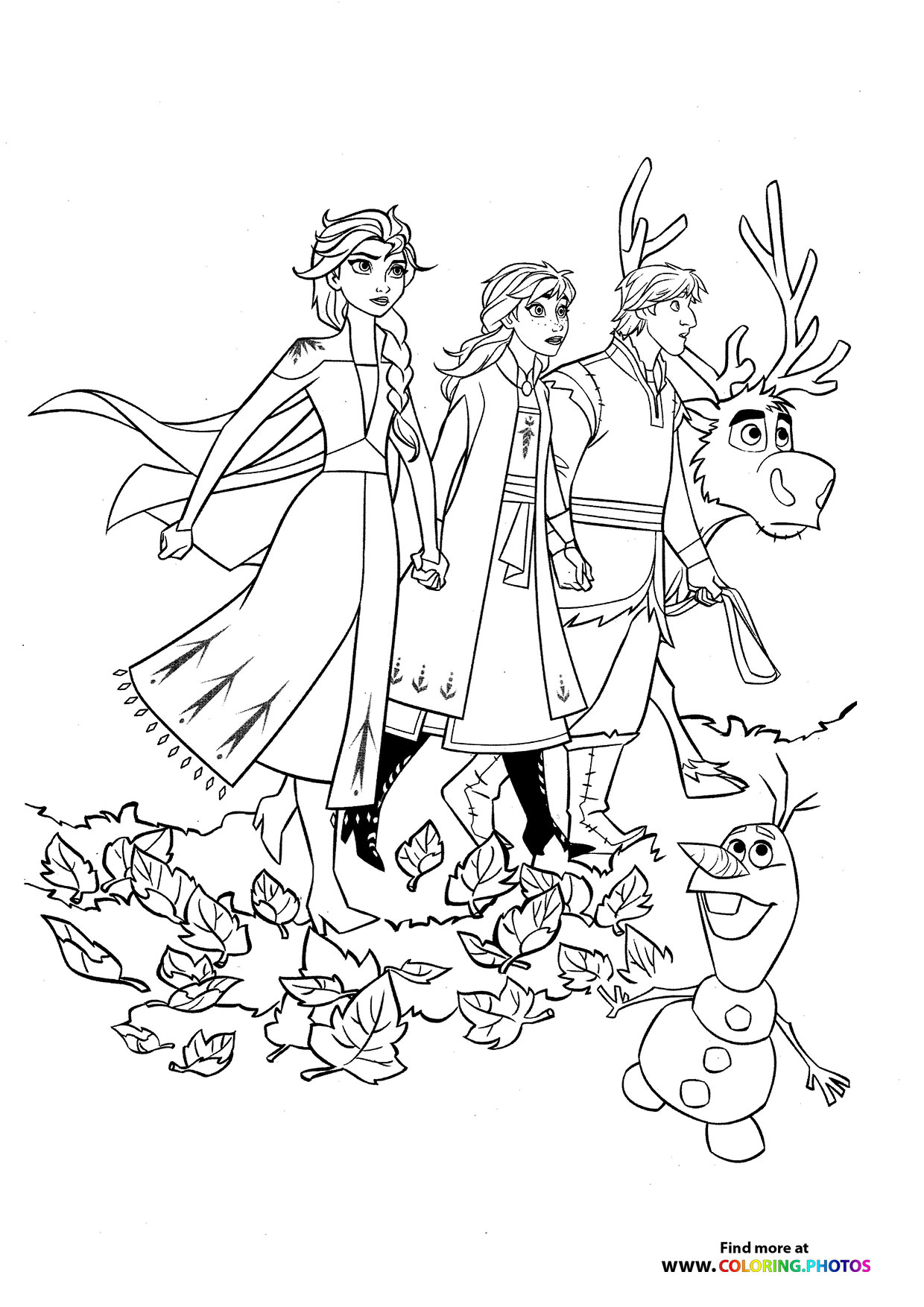 Elsa, Anna, Kristoff, Sven and Olaf