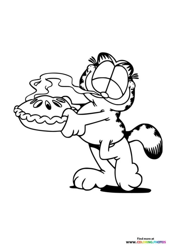 Garfield Holding a Pie
