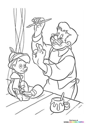Pinocchio and Geppetto Painting