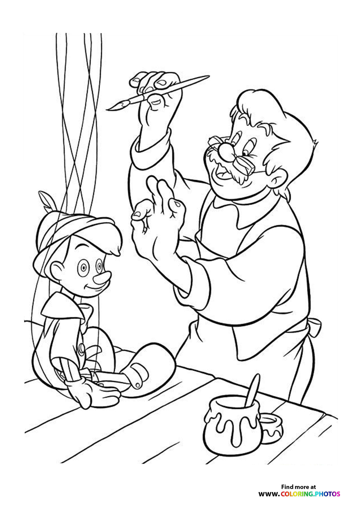 Pinocchio and Geppetto Painting