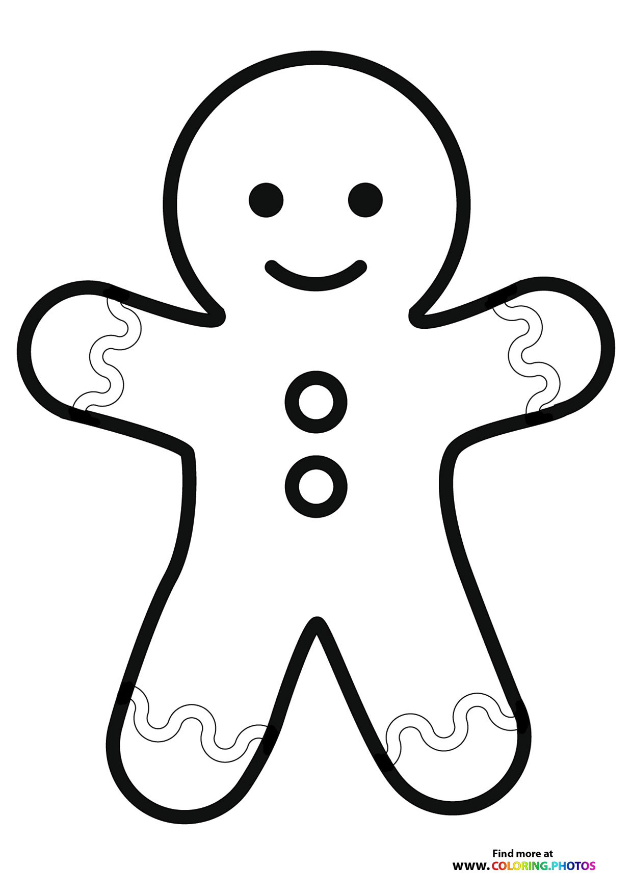 Gingerbread man coloring page