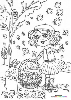 Girl picking up shrooms