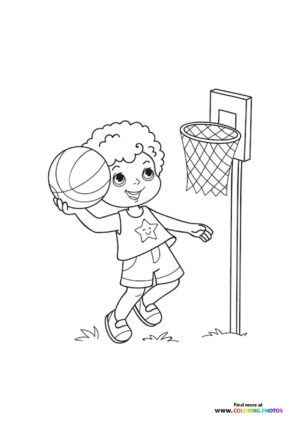 Girl playing basketball