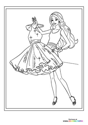 Girl trying dress